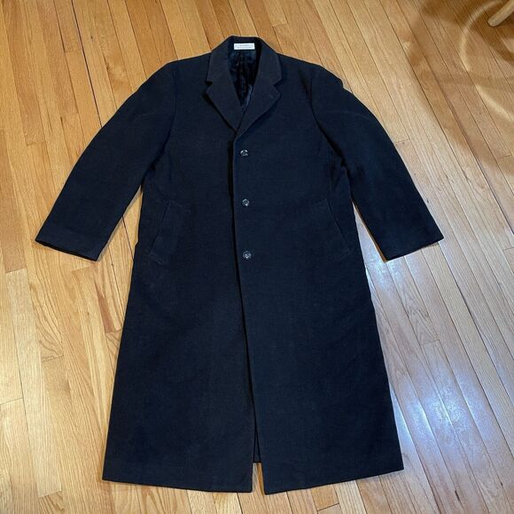 John W Nordstrom Mens Overcoat Size 44 XL Wool Cashmere Blend Made in Japan